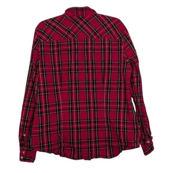 J Crew Factory Plaid Tartan Shirt Womens Size Large Red Long Sleeve Button Up - Picture 5 of 9